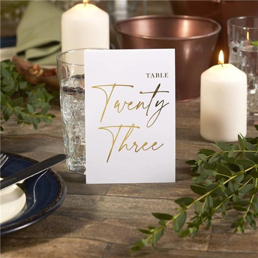 Wedding Table Numbers - Gold Table Numbers for Wedding Reception - Table Number - Picture 6 of 7